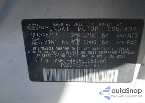 2014 Hyundai Elantra Se из США, поврежденный, VIN KMHDH4AE6EU084350